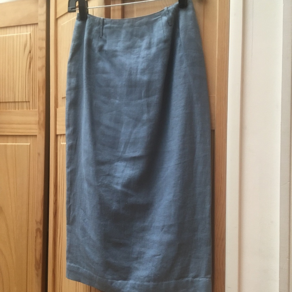 Kenzo, Blue Linen Skirt, Size 2